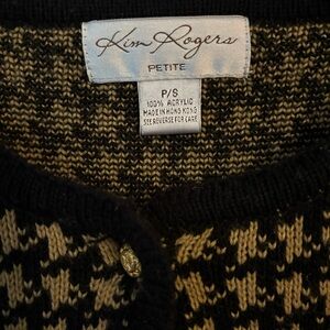 Kim Rogers Black and Cream Knit Sweater
